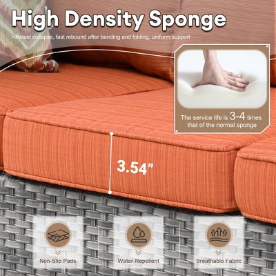 Gray Rattan 7-Person Outdoor Patio Set with Fire Pit