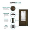 36 x 80 Smooth Fiberglass Entry Door, Vinyl Frame, Smooth Brush Dark Brown, 3/4 View Frosted Glass - 4 of 4