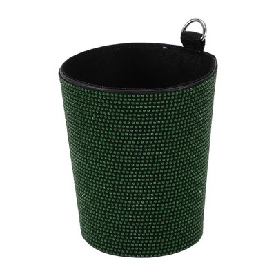Unique Bargains Car Trash Can Portable Air Vent Rhinestone Faux Leather Trash Bin Green 1 Pcs