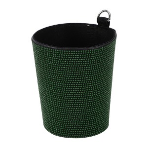 Unique Bargains Car Trash Can Portable Air Vent Rhinestone Faux Leather Trash Bin Green 1 Pcs - 1 of 4