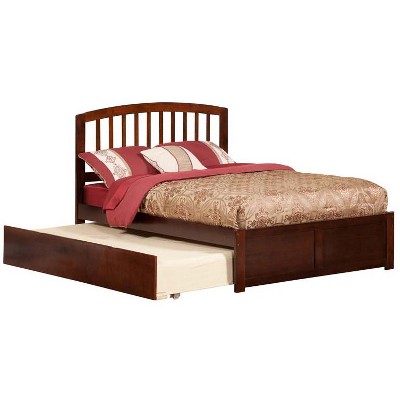 Atlantic Furniture Richmond Full Flat Panel Foot Board w/ Urban Trundle Antique Walnut