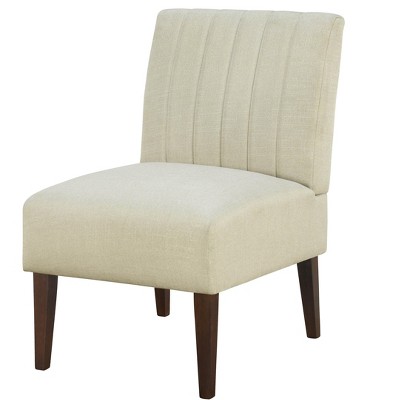 NicBex Plush Armless Accent Chair,Upholstered Living Room Chairs with Supportive Backrest and Wood Legs,Accent Chairs for Living Room