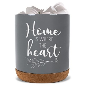 Elanze Designs Home Heart Grey X-Large Cork Bottom, Kitchen Counter, Ceramic Stoneware, Coffee, Tea and Hot Chocolate, Machine Brewing, K Capsule Pod - 1 of 4