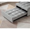 NicBex Convertible Sofa Bed Single Couch with Pull Out Bed & Detachable Backs,Upholstered Velvet Sleeper Sofa for Living Room,Bedroom,Gray - 4 of 4