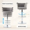 Sapphtopaz Velvet Swivel Bar Stools Set of 2, Adjustable Counter Barstools with Nailhead and Metal Legs, High Chair for Kitchen, Living Room - 4 of 4