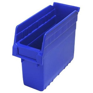 Quantum Storage Systems Economy Shelf Bin, Nesting, 11-5/8"W X 4-1/8"D X 4"H, (7) Divider Slots, Rear Hanglock - 1 of 1