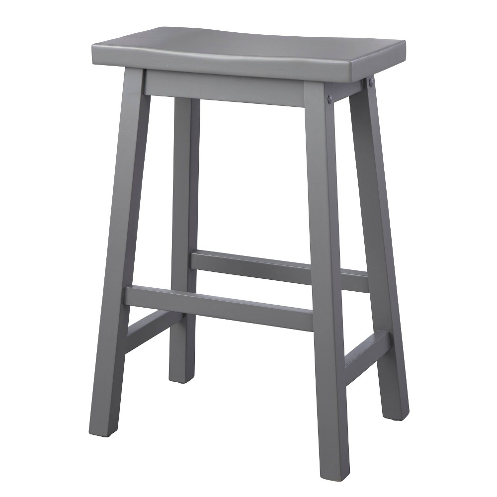 Photos - Chair 24" Arizona Saddle Counter Height Barstool Charcoal Gray - Buylateral