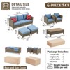 Chic Crate - Duponta 6-Piece All-Weather Resin Wicker Sectional Set with Beige Cushions & Table - 3 of 4