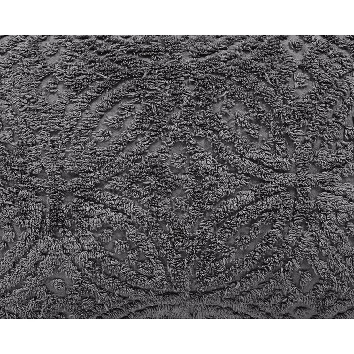 Gray Full Cotton Chenille Tufted Bedspread Set with Shams