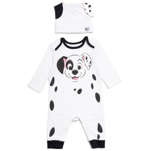 Disney Winnie the Pooh 101 Dalmatians Lion King Mickey Mouse Minnie Mouse Baby Snap Coverall and Hat Newborn to Infant - 1 of 4