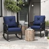 Outsunny Outdoor Wicker Rocking Chair with Padded Cushions, Aluminum Furniture Rattan Porch Rocker Chair w/ Armrest for Garden, Patio, and Backyard - 3 of 4