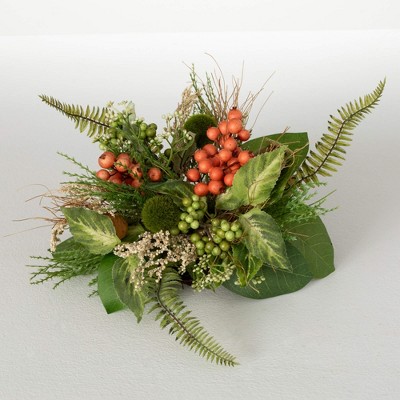 Sullivans Artificial 6.5" Foraged Berry Pod Orb, Green