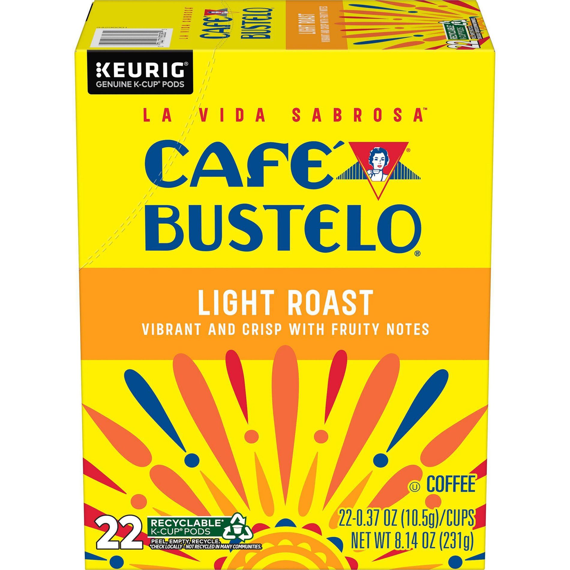 Cafe Bustelo Light Roast Keurig K-Cup Coffee Pods - 22ct