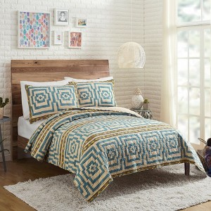 Blue Hypnotic Global Quilt Set - Justina Blakeney for Makers Collective, Size: Full/Queen