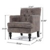 Tufted Diamond Stitch Club Chair with Nailhead Trim and Turned Birch Legs - 4 of 4