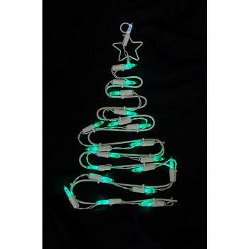 Northlight 12.5" LED Lighted White Battery Operated Christmas Tree Window Silhouette Decoration