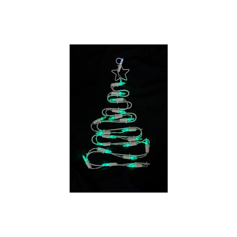 Northlight 12.5" LED Lighted White Battery Operated Christmas Tree Window Silhouette Decoration, 1 of 4