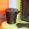 ACHLA Designs 13" Versatile Round Steel Ash Bucket & Cover Black - 2 of 4