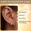 Turandoss 4Pair Gold Silver Hoop Huggie Earrings for Women Men, Surgical Stainless Steel Hypoallergenic Cartilage Hoop Earring Stack, Christmas Gifts - 4 of 4