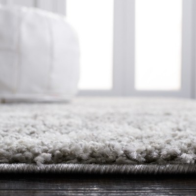 Light Grey Synthetic Shag Area Rug 3' x 5'