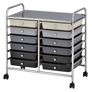 ECR4Kids 12-Drawer Mobile Organizer, Grey Ombre, 1 - 1 of 4