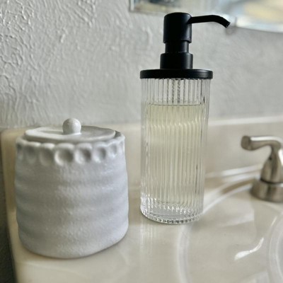 Ribbed Glass Soap Pump Black - Threshold™ : Target