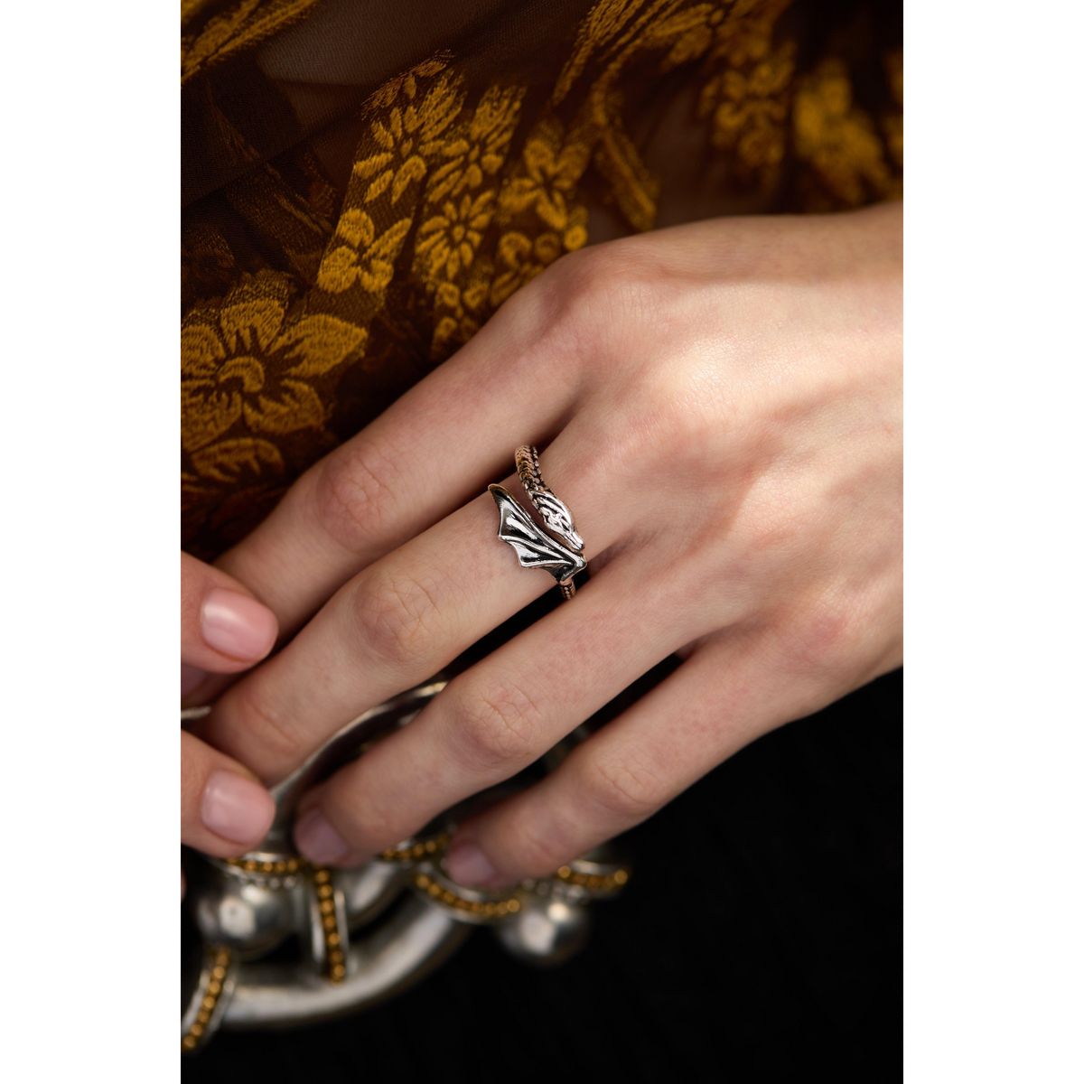 Alex and Ani House of the Dragon™ Syrax Bypass Ring - thumbnail 2