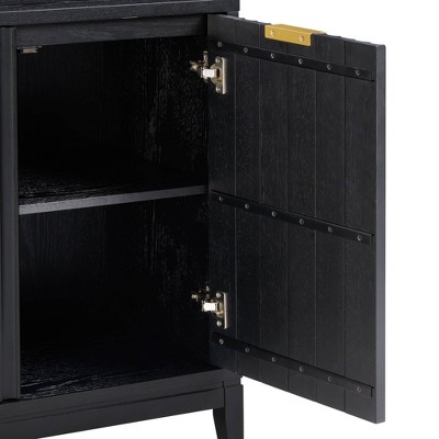 Jasper Black Oak Fluted Console Table with Storage