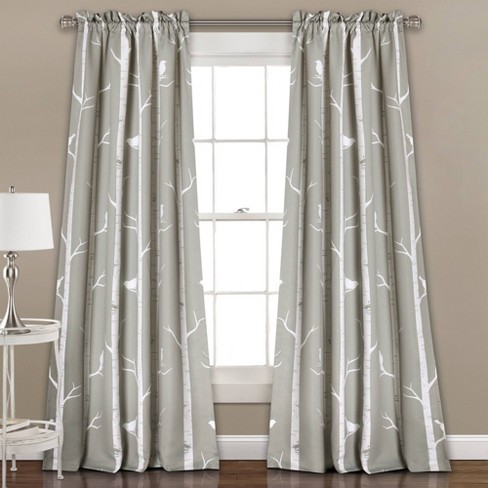 Bird On The Tree Room Darkening Window Curtain Panels Lush Decor