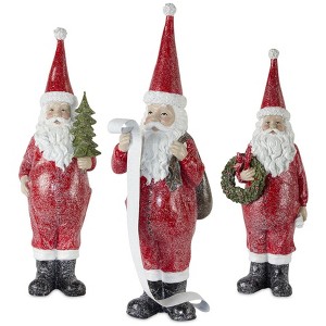 Santa Tabletop Figurine Set – Resin Holiday Characters in Assorted Sizes by Melrose - 1 of 4