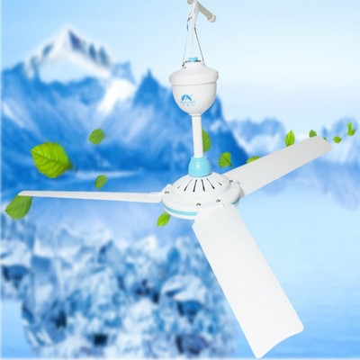 Portable Ceiling Fan,Small 6 Blade Hanging Fan,Silent Hanging Tent Fan,Summer Cool Fan for Camping Bed Dormitory Home Room