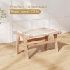 Costway Mid Century Modern Accent Chair with Ottoman Teak Wooden Frame Farmhouse - 3 of 4