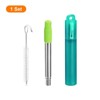 Unique Bargains 304 Stainless Steel Collapsible Portable Adjustable Drinking Straw with Case and Cleaning Brush 1 Set - 3 of 4