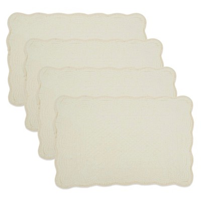 Ivory Quilted Cotton Rectangle Placemats Set of 4