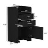 Karl Home Salon Wood Rolling Drawer Cabinet Trolley Cart Station Equipment Black - 2 of 4
