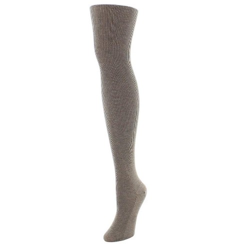 Natori Regent Rib Knit Sweater Tights Timberwolf Small Medium