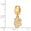 Black Bow Jewelry 14k Yellow Gold Plated Sterling Silver Florida State Seminoles NCAA Bead Charm - 2 of 3