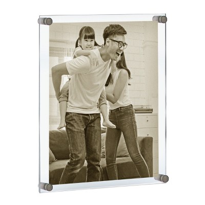 Silver Floating Acrylic Wall Frame with Standoff Caps, 26" x 32"