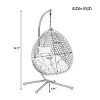 Versatile Hanging Egg Chair, Egg Chair For Outside With Cushion, Egg Chair Hanging With Sturdy Iron Base Support-Cuddlewood - 4 of 4