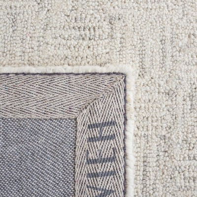 Ivory and Light Grey Hand-Tufted Wool Area Rug, 4' x 6'