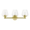 Livex Lighting Willow 3 - Light Vanity in  Satin Brass - 2 of 4