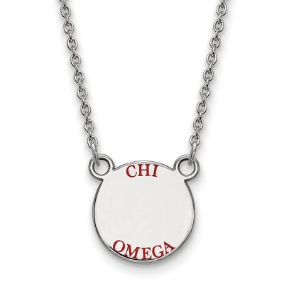 Black Bow Jewelry Sterling Silver Chi Omega Greek Life Necklace 18 Inch