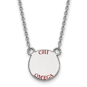 Black Bow Jewelry Sterling Silver Chi Omega Greek Life Necklace 18 Inch - 1 of 4