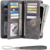 Wallets for Women Leather Credit Card Holder with RFID Blocking Large Capacity Wristlet,Gray - 3 of 4