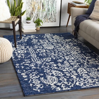 Hauteloom Poole Navy Wool Area Carpet