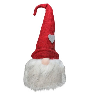 Northlight 21 Gnome with Bendable Red Felt Hat with Grey Heart Accent Christmas Decoration