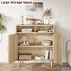 Sideboard Buffet Cabinet Rattan, with 2 Doors and Shelf, Dining Room Furniture, 36'' High,for Kitchen, Living Room, Dining, Office - 4 of 4