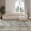 Machine Washable Rug Vintage Floral Rug Distressed Oriental Rug with Non Slip Backing, Low Pile Thin Soft Carpet - 2 of 4