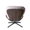 Maliang 360¡ã Swivel Office Chair, Modern Chenille Chair with Faux Leather and Black Metal Base Frame, for Small Spaces - 4 of 4