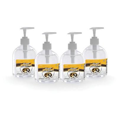 NCAA Missouri Tigers 16oz Pump Top Hand Sanitizer - 4pk